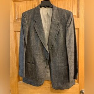 Vtg Bachrach Men’s 42R Blazer Sport Coat Charcoal Gray Windowpane - MAN IN WOOL